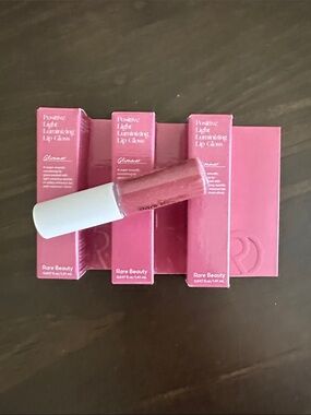 Rare Beauty Lip Gloss in Shimmery Pink Rose minis. set of three. NEW